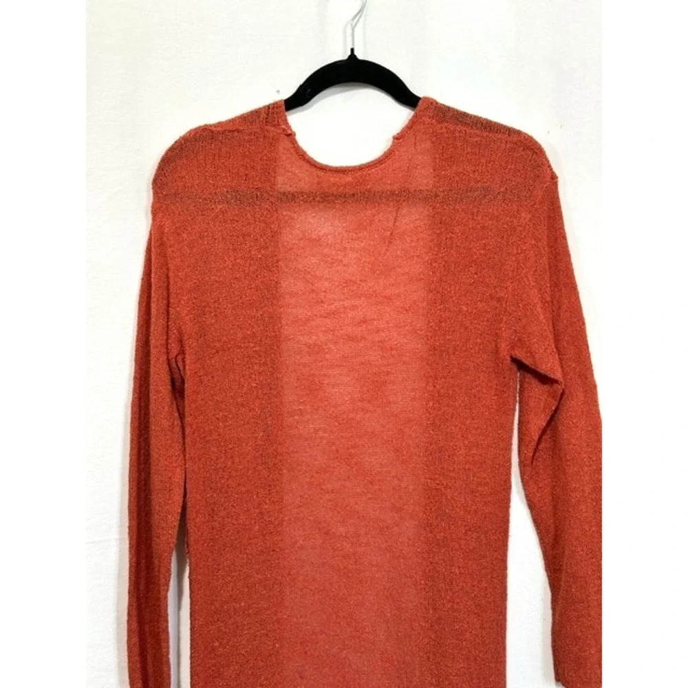 Free People Free-Est Size Medium Rust Color Sheer Light Weight Duster Sweater